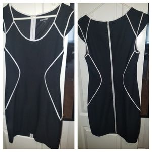 EXPRESS Tight, short, black dress.